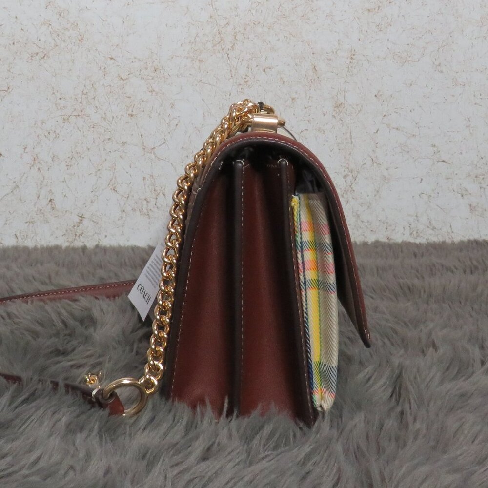 Coach Canvas Plaid Klare Crossbody (Dark Natural) - Picture 4 of 6